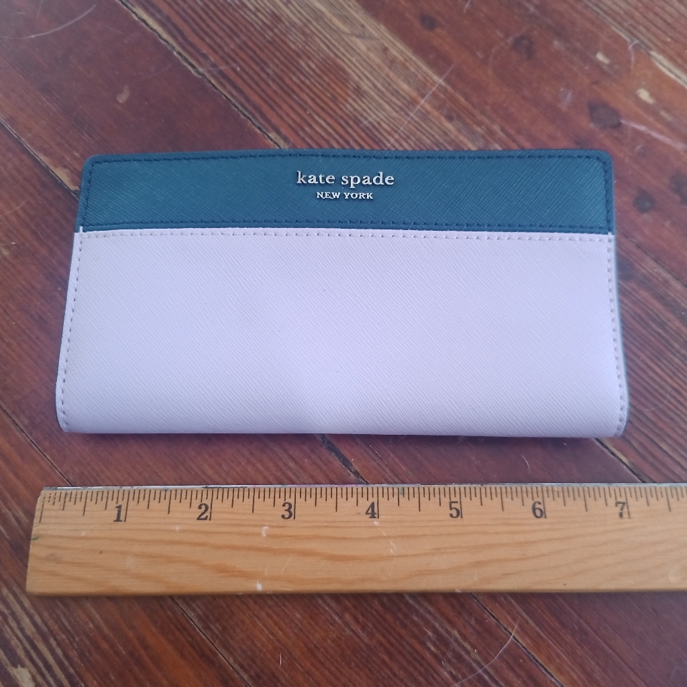 ♠️ Kate Spade large slim bifold wallet lavender and navy blue